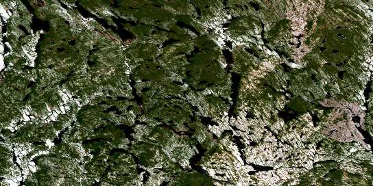 Lac Garneau Satellite Map 012M11 at 1:50,000 scale - National Topographic System of Canada (NTS) - Orthophoto