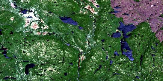 Air photo: Lac Montcevelles Satellite Image map 012N02 at 1:50,000 Scale