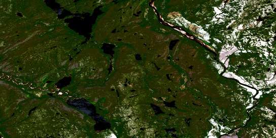 Lac Cormier Satellite Map 012N04 at 1:50,000 scale - National Topographic System of Canada (NTS) - Orthophoto