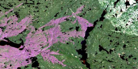 Lac Briconnet Satellite Map 012N08 at 1:50,000 scale - National Topographic System of Canada (NTS) - Orthophoto