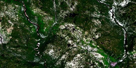Lac Kerdelhue Satellite Map 012N12 at 1:50,000 scale - National Topographic System of Canada (NTS) - Orthophoto