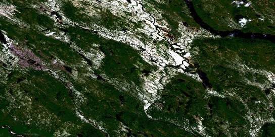 Lac Le Marquand Satellite Map 012N13 at 1:50,000 scale - National Topographic System of Canada (NTS) - Orthophoto