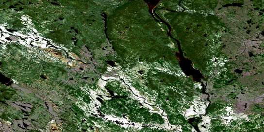 Lac Le Breton Satellite Map 012N16 at 1:50,000 scale - National Topographic System of Canada (NTS) - Orthophoto