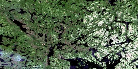 Lac Robertson Satellite Map 012O03 at 1:50,000 scale - National Topographic System of Canada (NTS) - Orthophoto