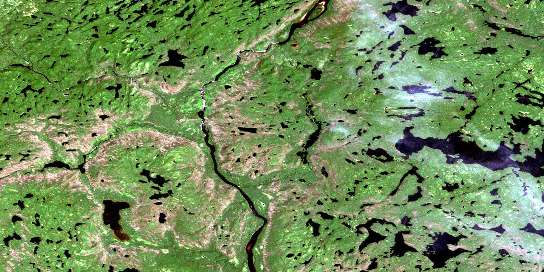 Air photo: Lac Bernadette Satellite Image map 012O04 at 1:50,000 Scale