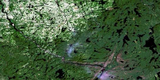 Lac Verton Satellite Map 012O05 at 1:50,000 scale - National Topographic System of Canada (NTS) - Orthophoto