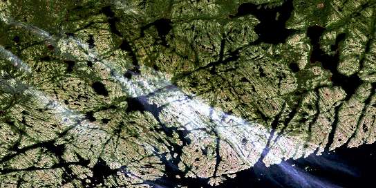 Shekatika Satellite Map 012O08 at 1:50,000 scale - National Topographic System of Canada (NTS) - Orthophoto