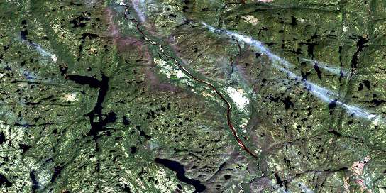 Lac L'Ile Au Castor Satellite Map 012O10 at 1:50,000 scale - National Topographic System of Canada (NTS) - Orthophoto