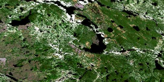Lac Chenil Satellite Map 012O13 at 1:50,000 scale - National Topographic System of Canada (NTS) - Orthophoto