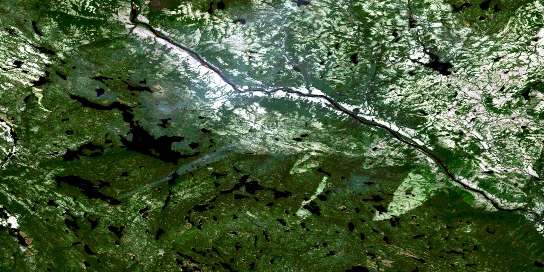 Lac Aticonipi Satellite Map 012O14 at 1:50,000 scale - National Topographic System of Canada (NTS) - Orthophoto
