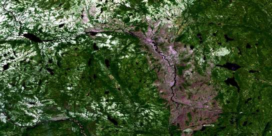 Lac Mery Satellite Map 012O15 at 1:50,000 scale - National Topographic System of Canada (NTS) - Orthophoto