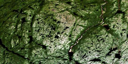 Lac Delage Satellite Map 012P12 at 1:50,000 scale - National Topographic System of Canada (NTS) - Orthophoto