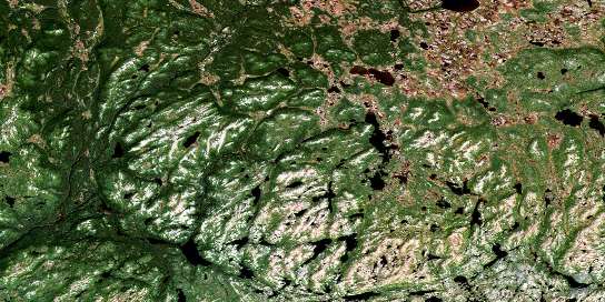 Lac Senac Satellite Map 012P14 at 1:50,000 scale - National Topographic System of Canada (NTS) - Orthophoto
