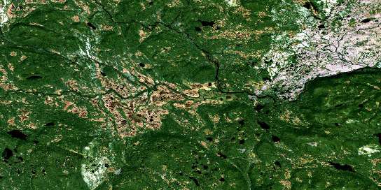 No Title Satellite Map 013B01 at 1:50,000 scale - National Topographic System of Canada (NTS) - Orthophoto