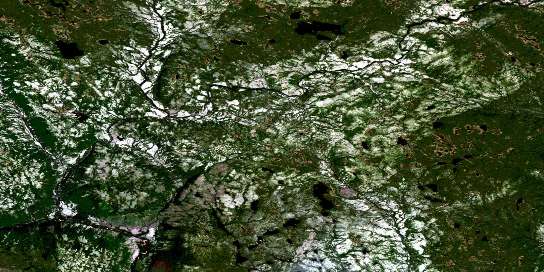 Halfway Pond Satellite Map 013B03 at 1:50,000 scale - National Topographic System of Canada (NTS) - Orthophoto