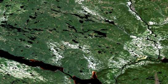 Lac Fourmont Satellite Map 013C01 at 1:50,000 scale - National Topographic System of Canada (NTS) - Orthophoto