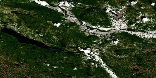 Lac Guines Satellite Map 013C03 at 1:50,000 scale - National Topographic System of Canada (NTS) - Orthophoto