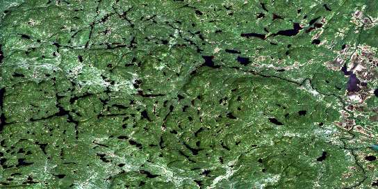 Lac Mercier Satellite Map 013C15 at 1:50,000 scale - National Topographic System of Canada (NTS) - Orthophoto