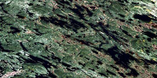 Senecal Lake Satellite Map 013D03 at 1:50,000 scale - National Topographic System of Canada (NTS) - Orthophoto