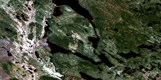Lac Lavoie Satellite Map 013D04 at 1:50,000 scale - National Topographic System of Canada (NTS) - Orthophoto