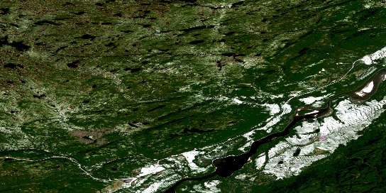 Pinus River Satellite Map 013F03 at 1:50,000 scale - National Topographic System of Canada (NTS) - Orthophoto
