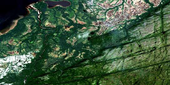 Kenemich River Satellite Map 013G05 at 1:50,000 scale - National Topographic System of Canada (NTS) - Orthophoto