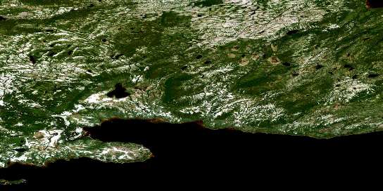 Air photo: Mulligan Bay Satellite Image map 013G13 at 1:50,000 Scale