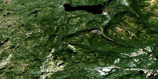 Barron Lake Satellite Map 013H12 at 1:50,000 scale - National Topographic System of Canada (NTS) - Orthophoto