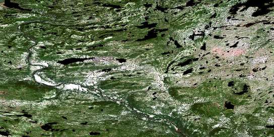 Santa Claus Mountain Satellite Map 013K03 at 1:50,000 scale - National Topographic System of Canada (NTS) - Orthophoto
