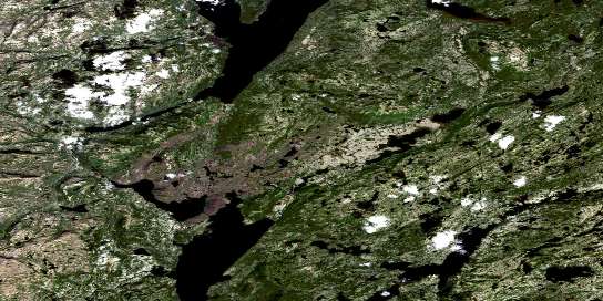 Mistinippi Lake Satellite Map 013K14 at 1:50,000 scale - National Topographic System of Canada (NTS) - Orthophoto