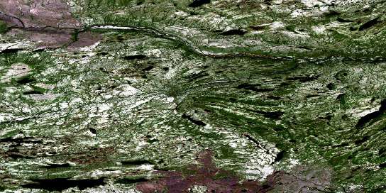 Bibikwasin Lake Satellite Map 013L07 at 1:50,000 scale - National Topographic System of Canada (NTS) - Orthophoto