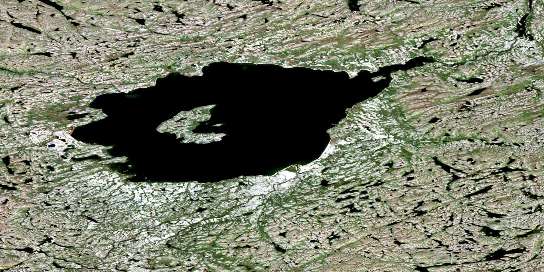 Mistastin Lake Satellite Map 013M14 at 1:50,000 scale - National Topographic System of Canada (NTS) - Orthophoto