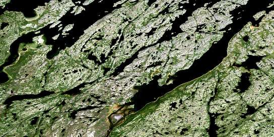 Kanairiktok Bay Satellite Map 013N01 at 1:50,000 scale - National Topographic System of Canada (NTS) - Orthophoto