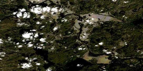 Shapio Lake Satellite Map 013N03 at 1:50,000 scale - National Topographic System of Canada (NTS) - Orthophoto