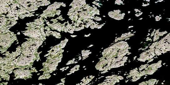 Hopedale Satellite Map 013N08 at 1:50,000 scale - National Topographic System of Canada (NTS) - Orthophoto