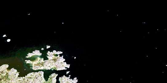 Nunaksaluk Island Satellite Map 013N16 at 1:50,000 scale - National Topographic System of Canada (NTS) - Orthophoto