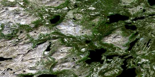 Alliger Lake Satellite Map 014E01 at 1:50,000 scale - National Topographic System of Canada (NTS) - Orthophoto