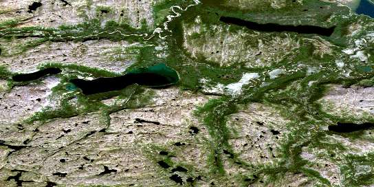 Umiakovik Lake Satellite Map 014E07 at 1:50,000 scale - National Topographic System of Canada (NTS) - Orthophoto