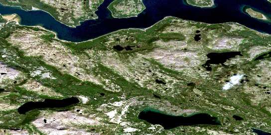 Air photo: Okak Bay Satellite Image map 014E08 at 1:50,000 Scale