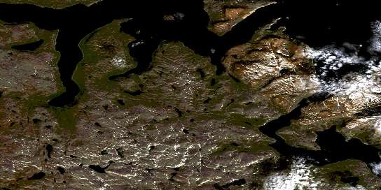 Finger Hill Satellite Map 014E16 at 1:50,000 scale - National Topographic System of Canada (NTS) - Orthophoto