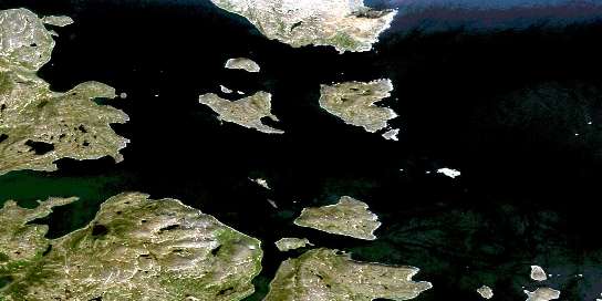 Air photo: Okak Harbour Satellite Image map 014F12 at 1:50,000 Scale