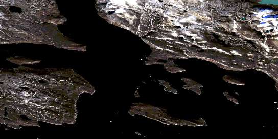 Kekertaluk Island Satellite Map 016E11 at 1:50,000 scale - National Topographic System of Canada (NTS) - Orthophoto