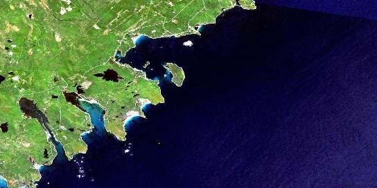 Port Mouton Satellite Map 020P15 at 1:50,000 scale - National Topographic System of Canada (NTS) - Orthophoto