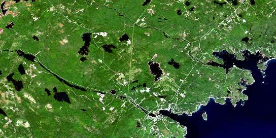 Liverpool Satellite Map 021A02 at 1:50,000 scale - National Topographic System of Canada (NTS) - Orthophoto