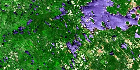 Lake Rossignol Satellite Map 021A03 at 1:50,000 scale - National Topographic System of Canada (NTS) - Orthophoto