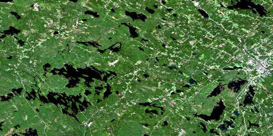 Bridgewater Satellite Map 021A07 at 1:50,000 scale - National Topographic System of Canada (NTS) - Orthophoto