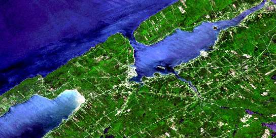 Digby Satellite Map 021A12 at 1:50,000 scale - National Topographic System of Canada (NTS) - Orthophoto