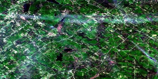Scotstown Satellite Map 021E11 at 1:50,000 scale - National Topographic System of Canada (NTS) - Orthophoto