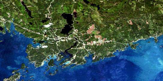 St George Satellite Map 021G02 at 1:50,000 scale - National Topographic System of Canada (NTS) - Orthophoto