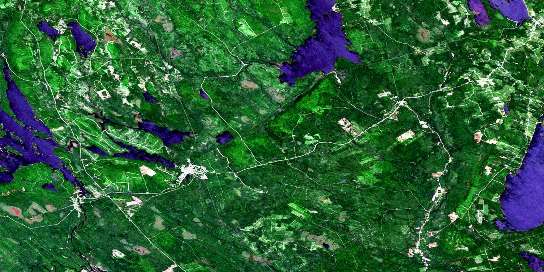 Mcadam Satellite Map 021G11 at 1:50,000 scale - National Topographic System of Canada (NTS) - Orthophoto